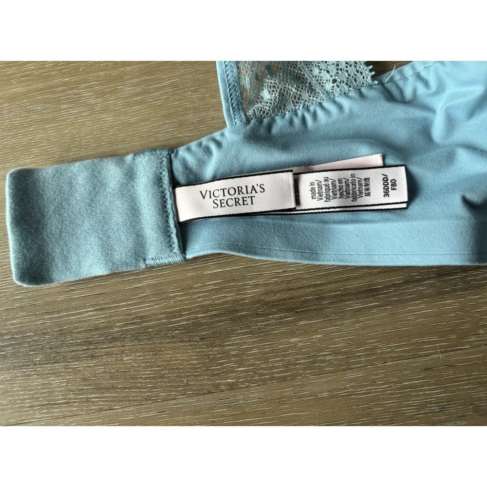 Victoria's Secret Incredible By VS Perfect Coverage‎ Lace Back Sz 36DDD Blue
